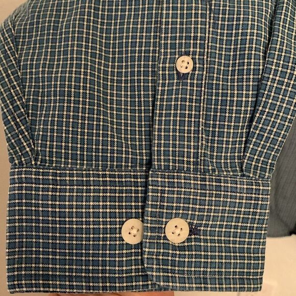 L.L. Bean Blue Casual Checkered Button Down Pocket Shirt Relaxed Fit Size XXL T - Picture 8 of 11